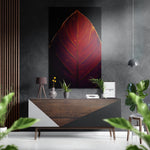 Leaf Brushed Aluminium Dibond Wall Art.