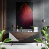 Leaf Brushed Aluminium Dibond Wall Art.