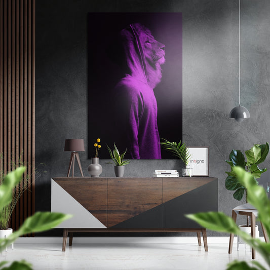 Lion Man Brushed Aluminium Dibond Wall Art.
