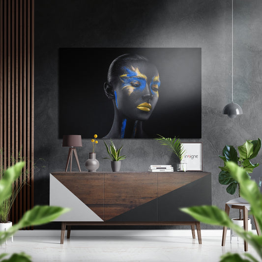 Woman Brushed Aluminium Dibond Wall Art.