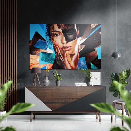 Patchwork Women  Brushed Aluminium Dibond Wall Art.