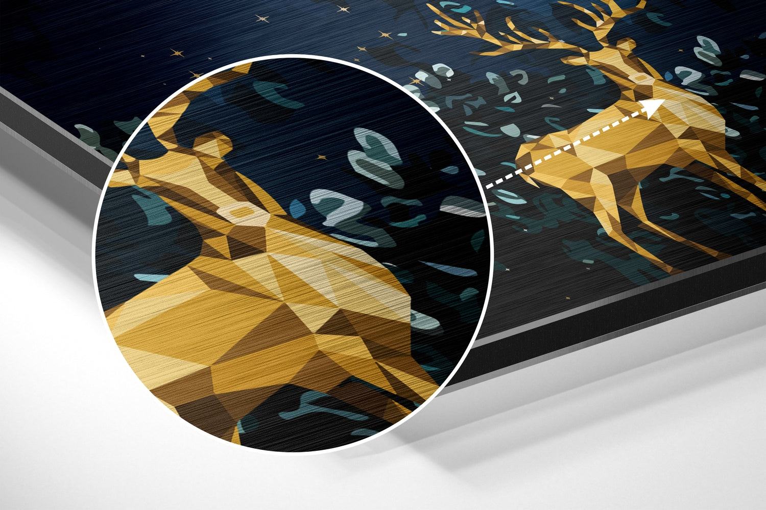 Deers of Dreams Brushed Aluminium Dibond Wall Art.