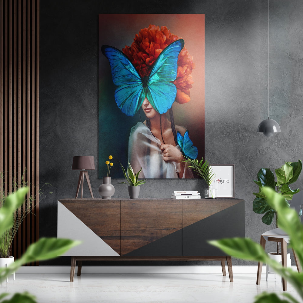 Butterfly Eyes Brushed Aluminium Dibond Wall Art.