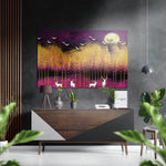 Deers of Dreams Brushed Aluminium Dibond Wall Art.