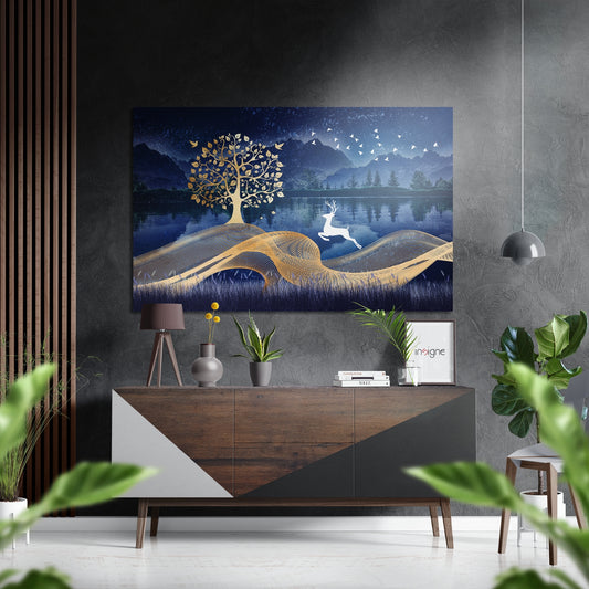 Deer of Dreams Brushed Aluminium Dibond Wall Art.