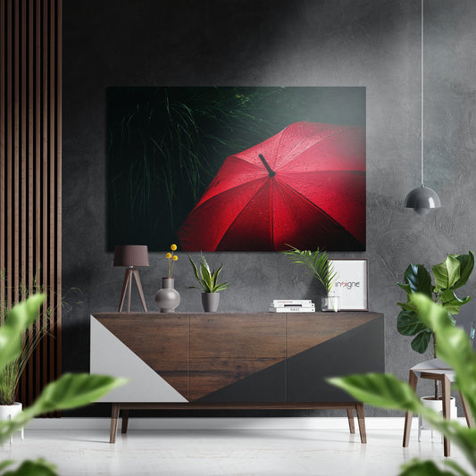 Umbrella Brushed Aluminium Dibond Wall Art.