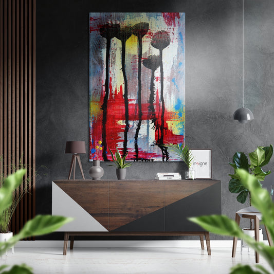 Shadow Flowers Brushed Aluminium Dibond Wall Art.
