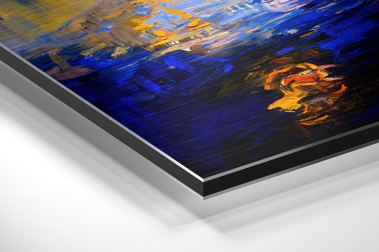 Painted Sunset Brushed Aluminium Dibond Wall Art.
