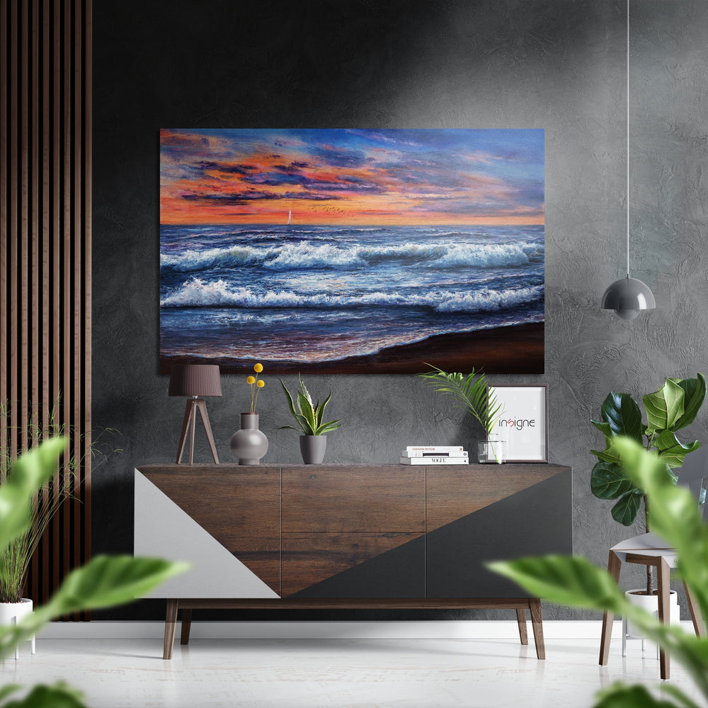 Waves Brushed Aluminium Dibond Wall Art.