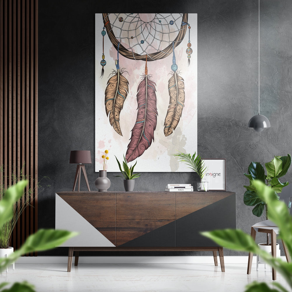 Dream Catcher Brushed Aluminium Dibond Wall Art.