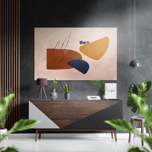 Shapes Brushed Aluminium Dibond Wall Art.