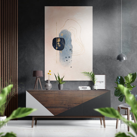 Shapes Brushed Aluminium Dibond Wall Art.