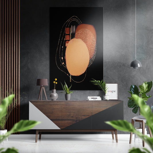 Shapes Brushed Aluminium Dibond Wall Art.