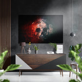 Skull Brushed Aluminium Dibond Wall Art.