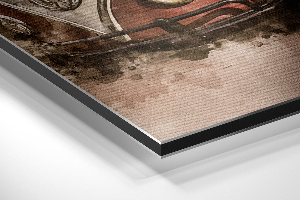 VW Bus Brushed Aluminium Dibond Wall Art.