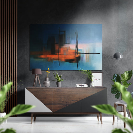 Abstract Silhouette Brushed Aluminium Dibond Wall Art.