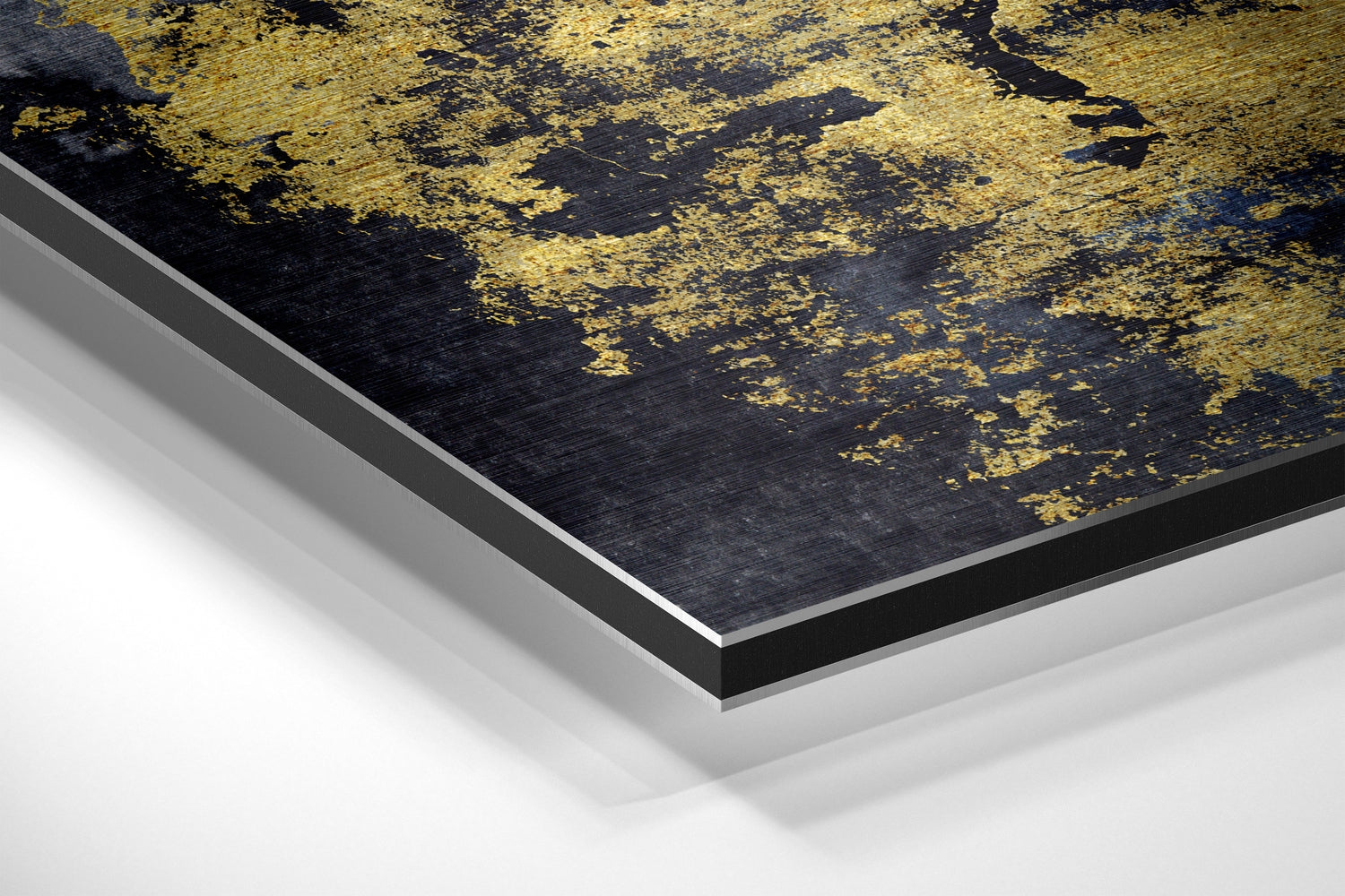 Abstract Gold Brushed Aluminium Dibond Wall Art.