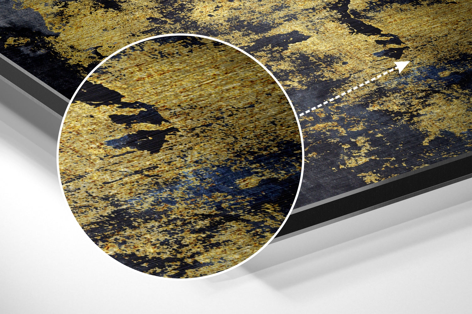 Abstract Gold Brushed Aluminium Dibond Wall Art.