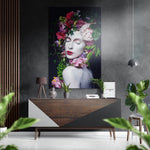 Women in Flowers Brushed Aluminium Dibond Wall Art.