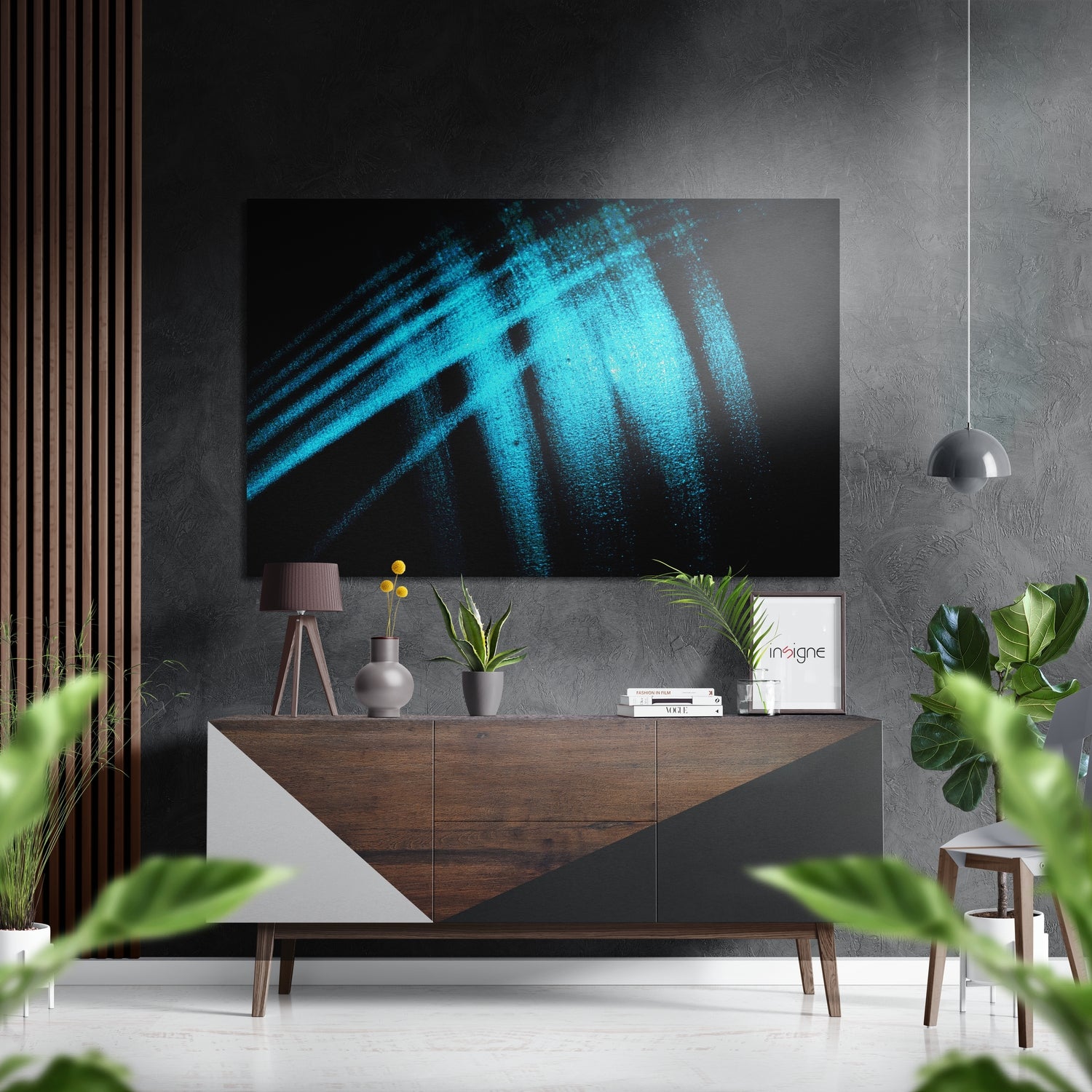 Brushstroke Brushed Aluminium Dibond Wall Art.