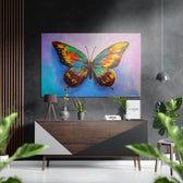 Butterfly Brushed Aluminium Dibond Wall Art.
