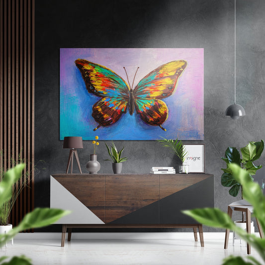 Butterfly Brushed Aluminium Dibond Wall Art.