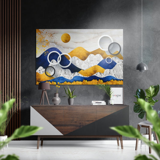 Wave Mountains Brushed Aluminium Dibond Wall Art.