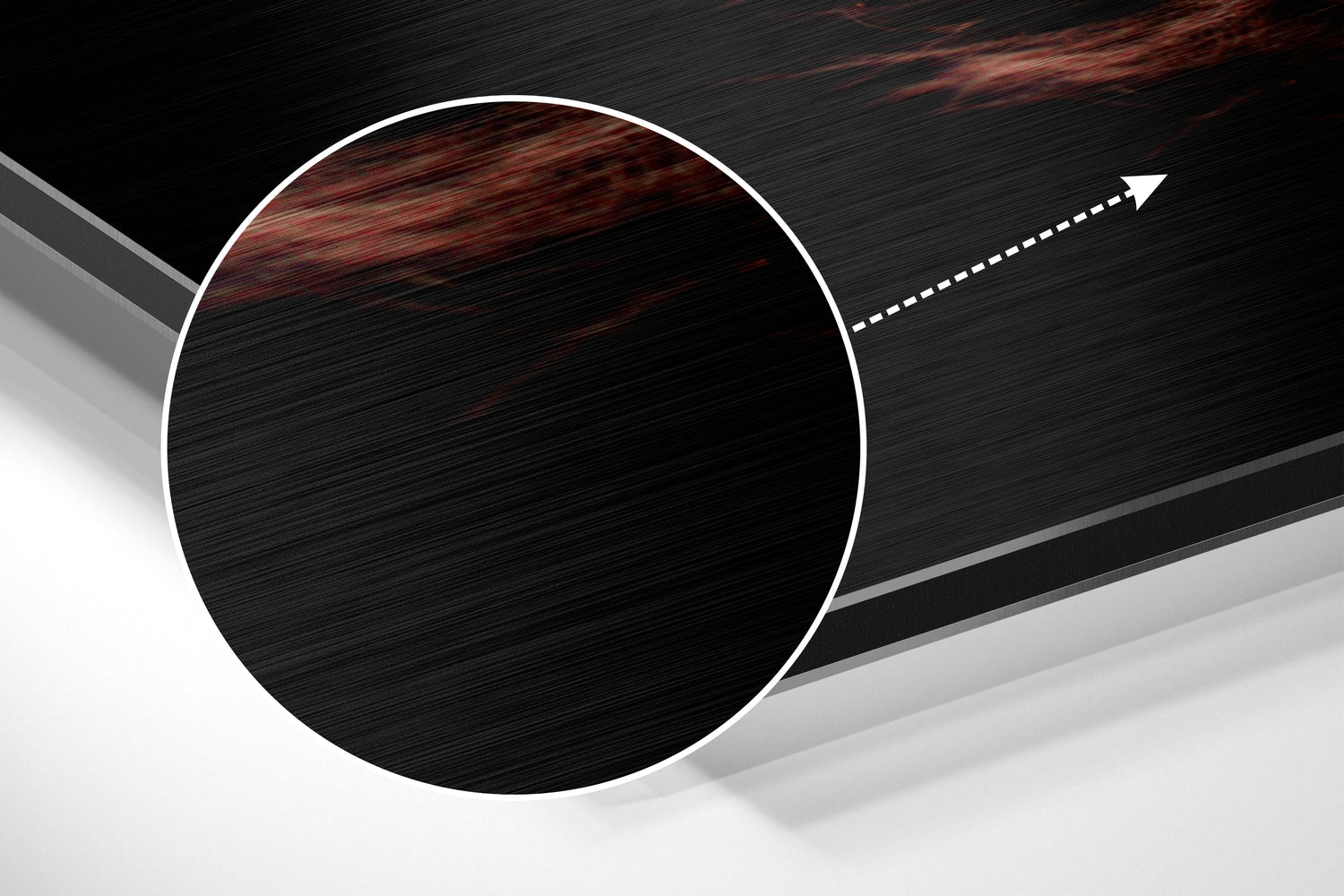 Feather Brushed Aluminium Dibond Wall Art.