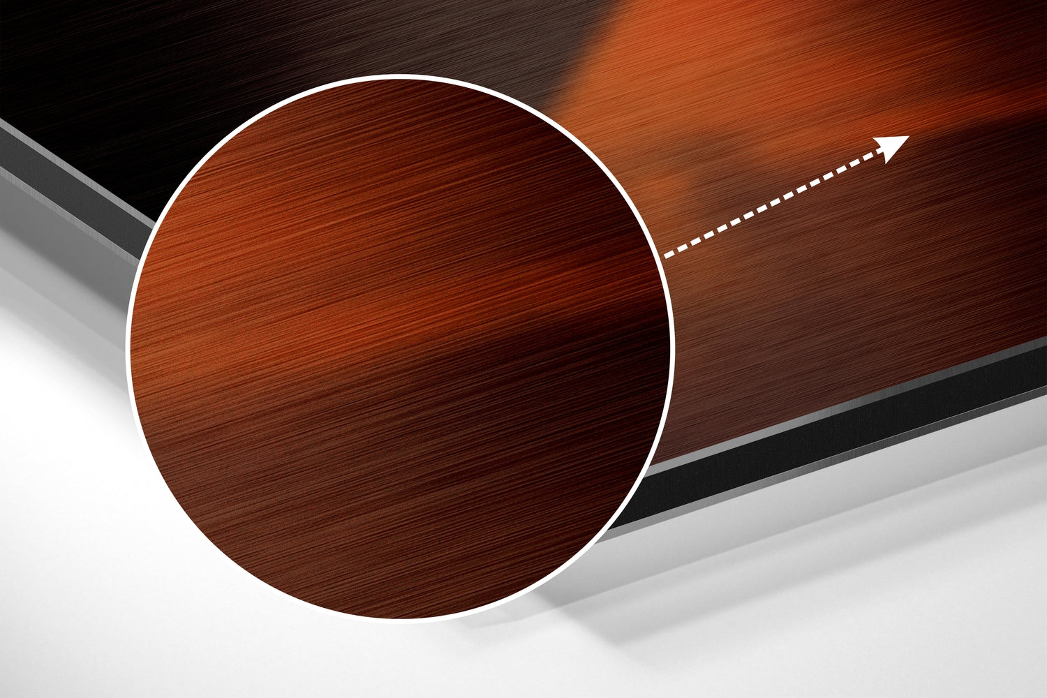 Red Smoke Brushed Aluminium Dibond Wall Art.