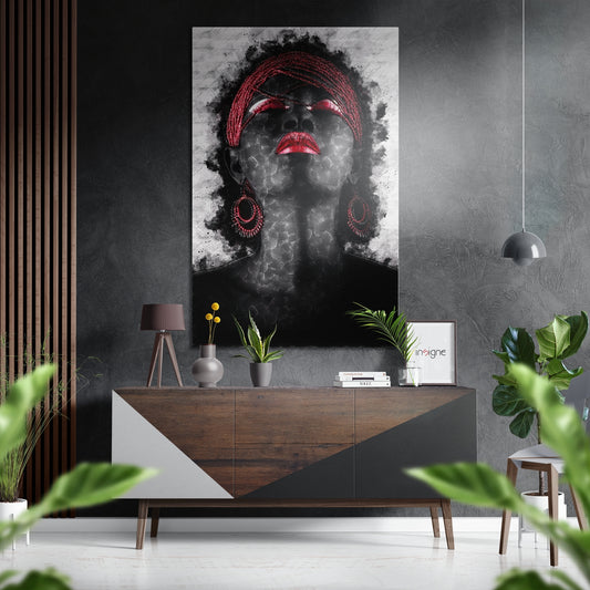 Feel the Red Brushed Aluminium Dibond Wall Art.