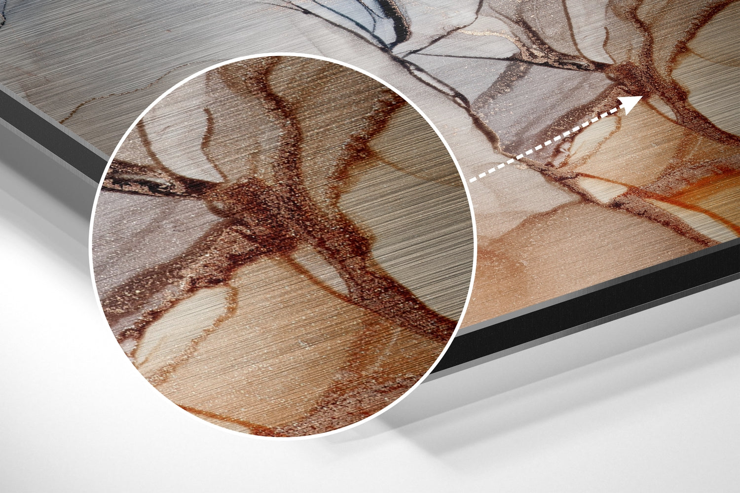 Marbleous Brushed Aluminium Dibond Wall Art.