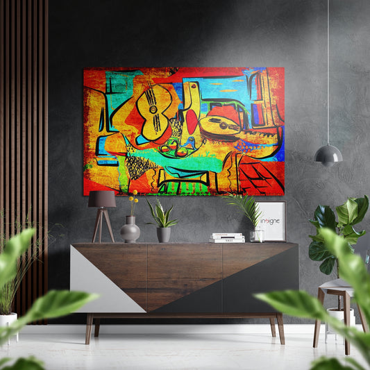 Cubist Style Brushed Aluminium Dibond Wall Art