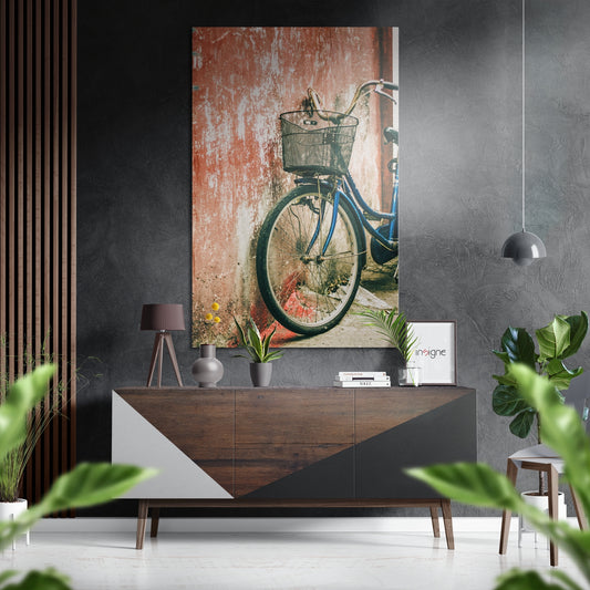 Retro Bcycle  Brushed Aluminium Dibond Wall Art.