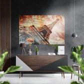 Eiffel Tower Brushed Aluminium Dibond Wall Art.