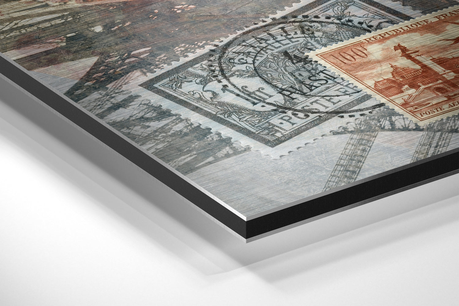 Eiffel Tower Brushed Aluminium Dibond Wall Art.