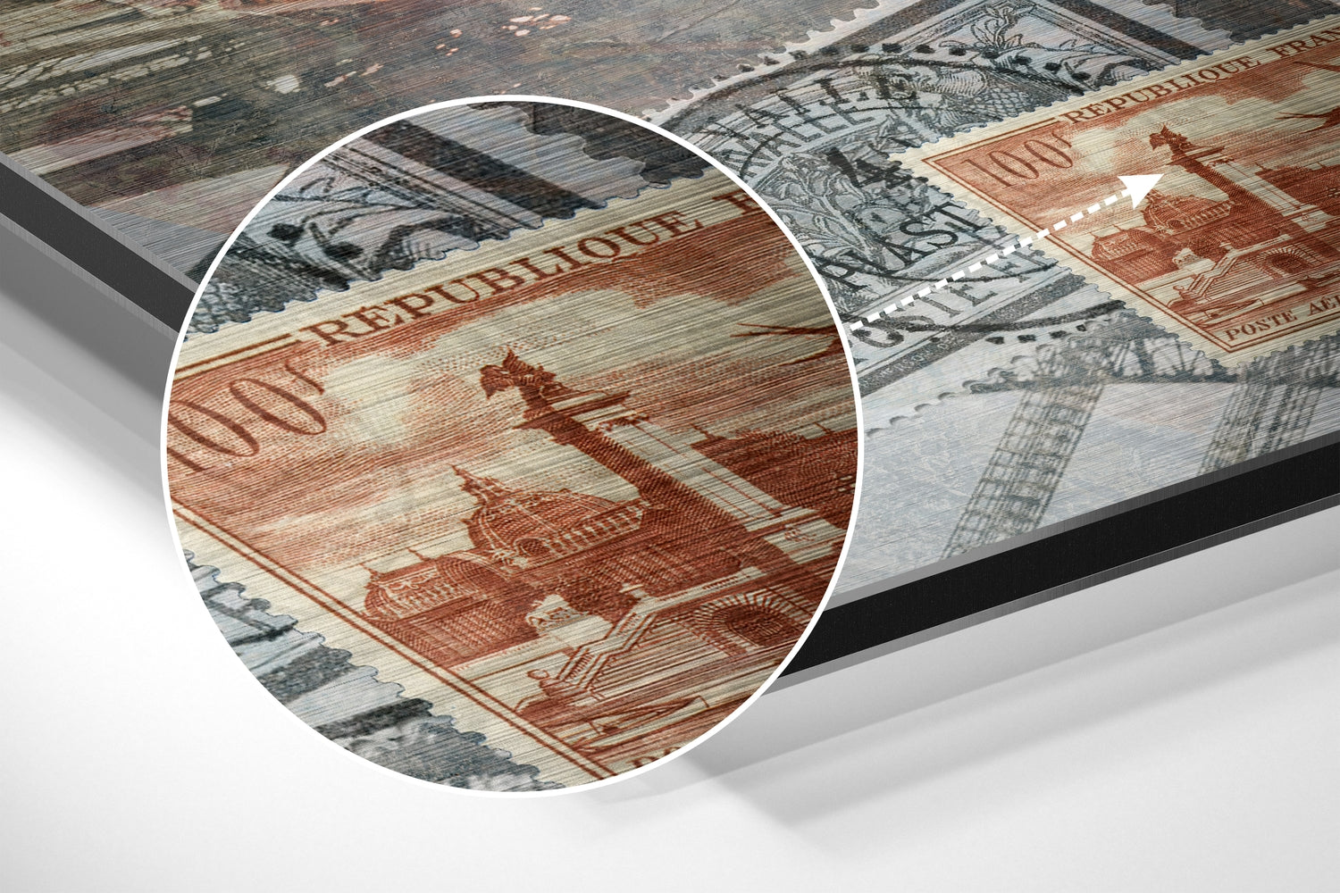 Eiffel Tower Brushed Aluminium Dibond Wall Art.