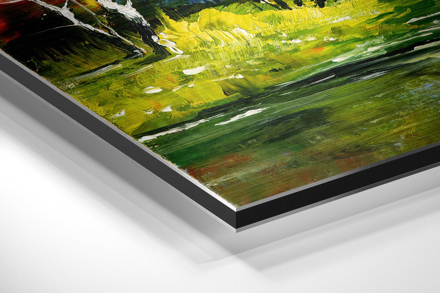 Lake View Brushed Aluminium Dibond Wall Art.