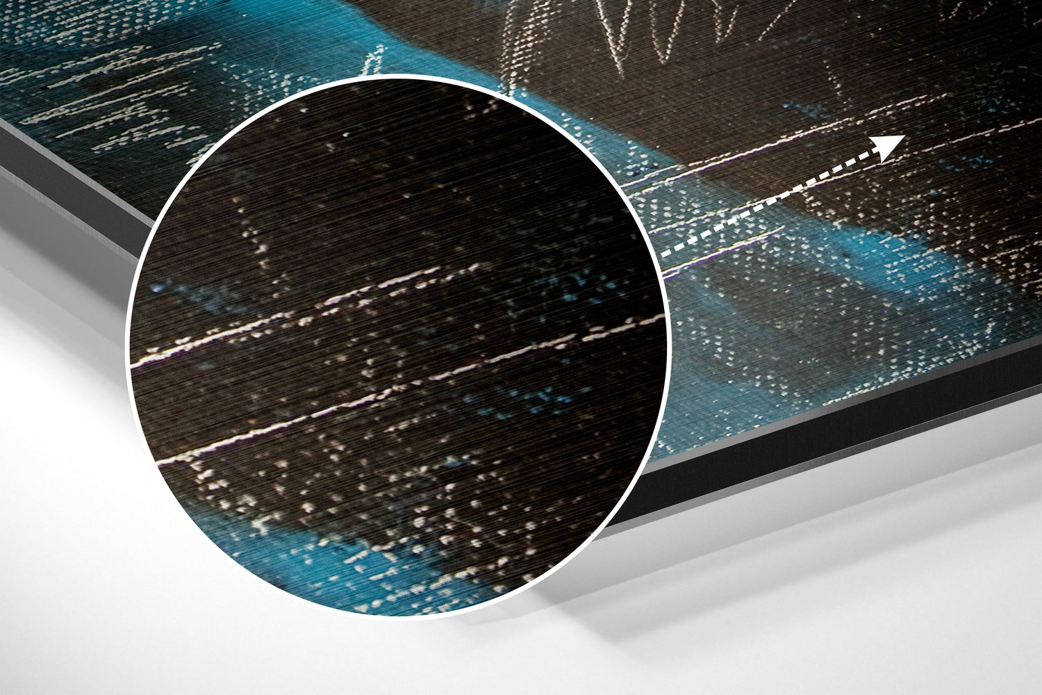 Man at the Corner Brushed Aluminium Dibond Wall Art.