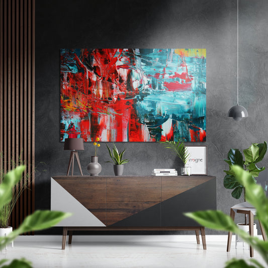Abstract Colors Brushed Aluminium Dibond Wall Art.