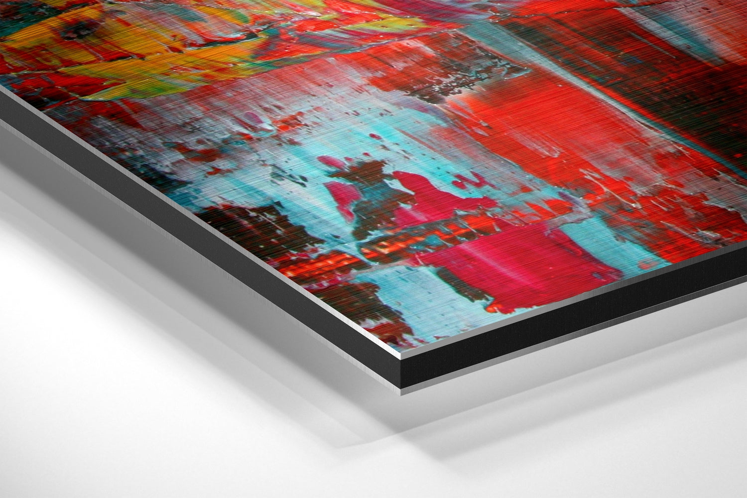 Abstract Colors Brushed Aluminium Dibond Wall Art.