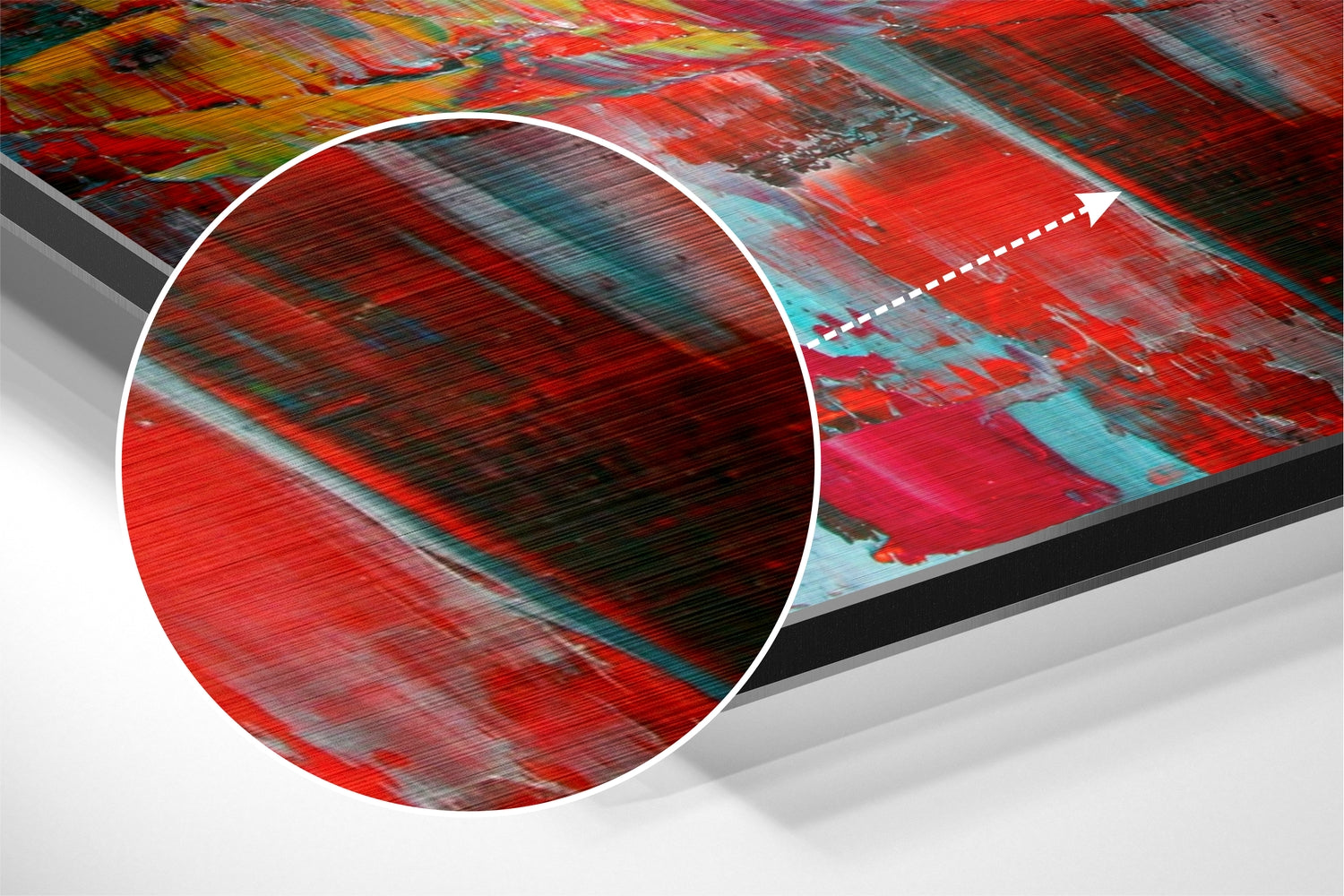 Abstract Colors Brushed Aluminium Dibond Wall Art.