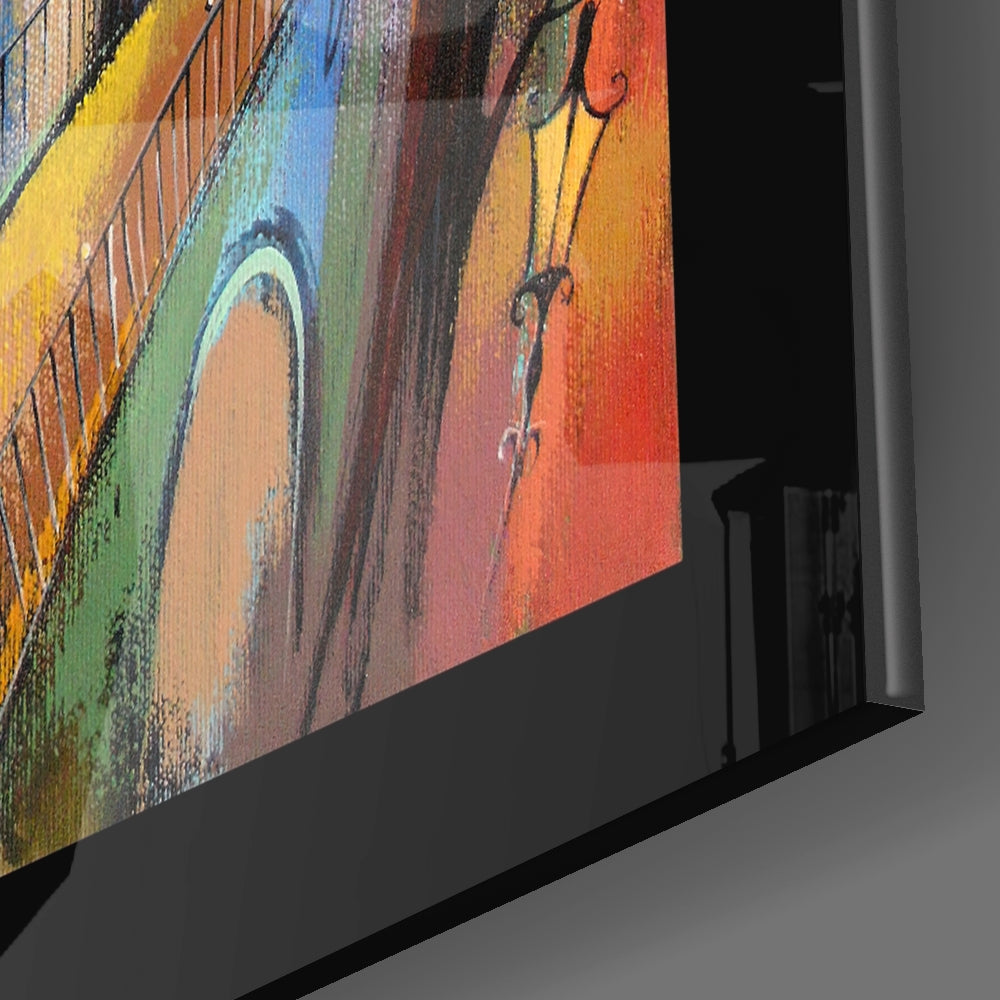 Houses Glass Wall Art.