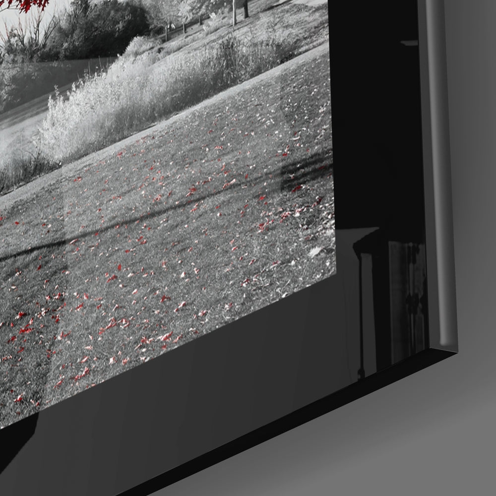 Red Tree Glass Wall Art.