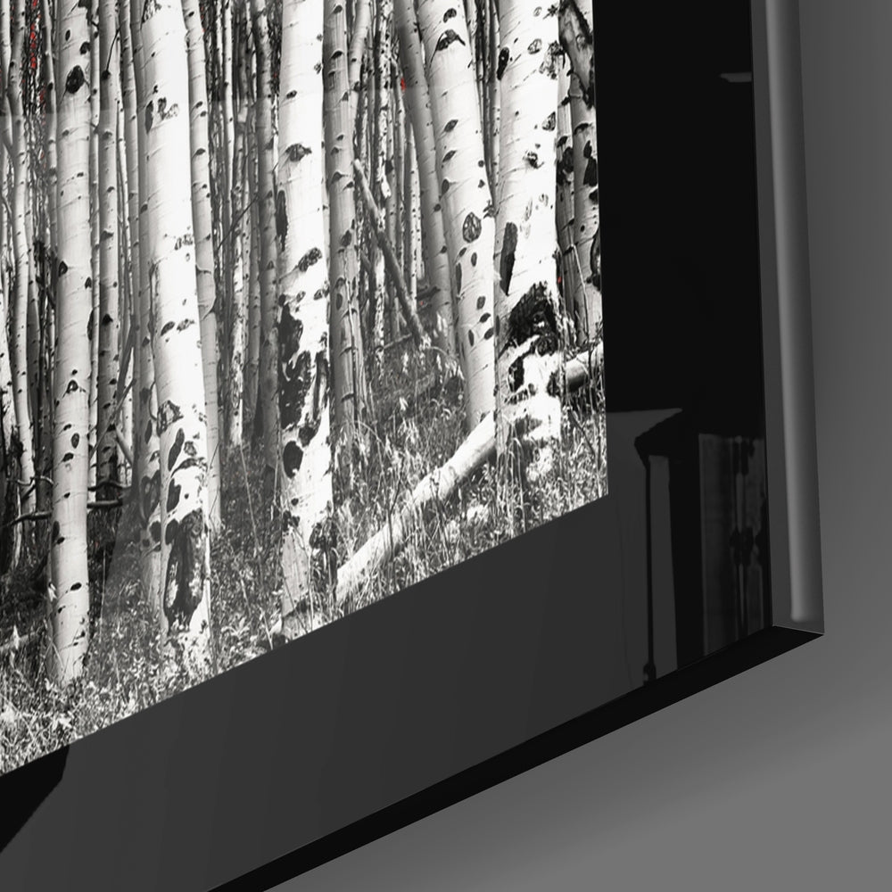 Red Forest Glass Wall Art.