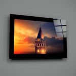 Editorial-photo panel bringing Istanbul warmth to a foyer