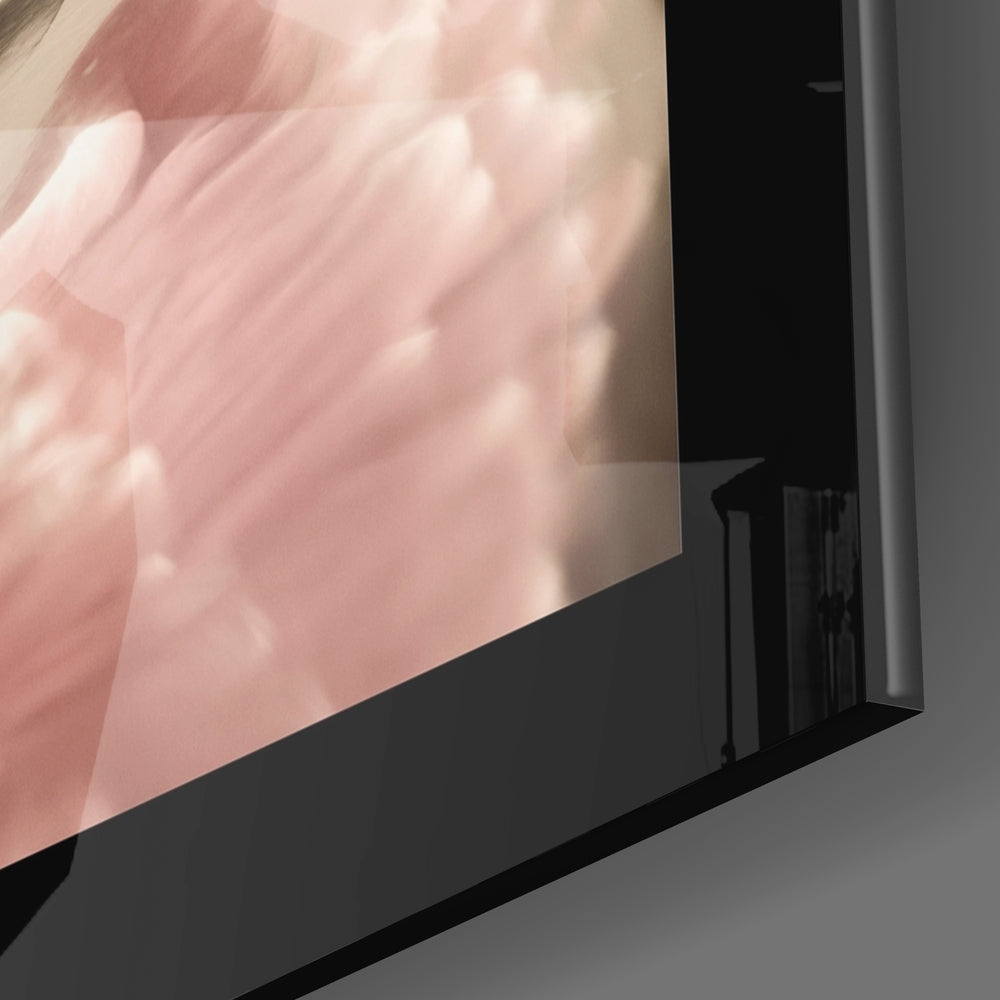 Pink Flower Glass Wall Art.