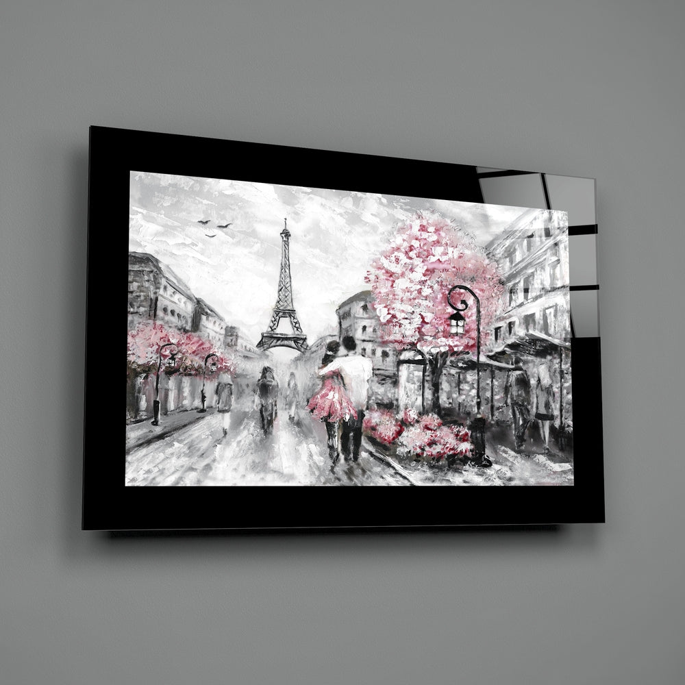 Pink and Paris Glass Wall Art.