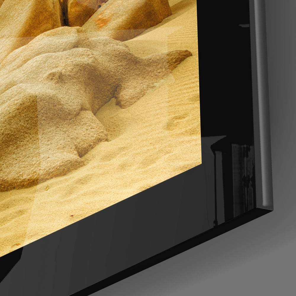 Sand and Rocks Glass Wall Art.