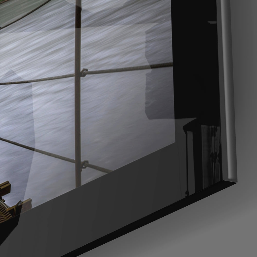 Forest Bridge Glass Wall Art.