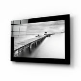 Pier glass wall art displayed above a bed in a bedroom